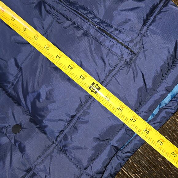 Old Navy Mens Size Large Blue Puffer Vest Jacket Poly Fill Snap Full Zip - Picture 10 of 10
